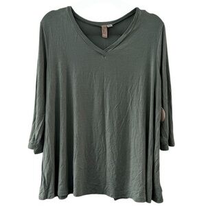 MISIA • Blue Button Back 3/4 Sleeve Top Blouse